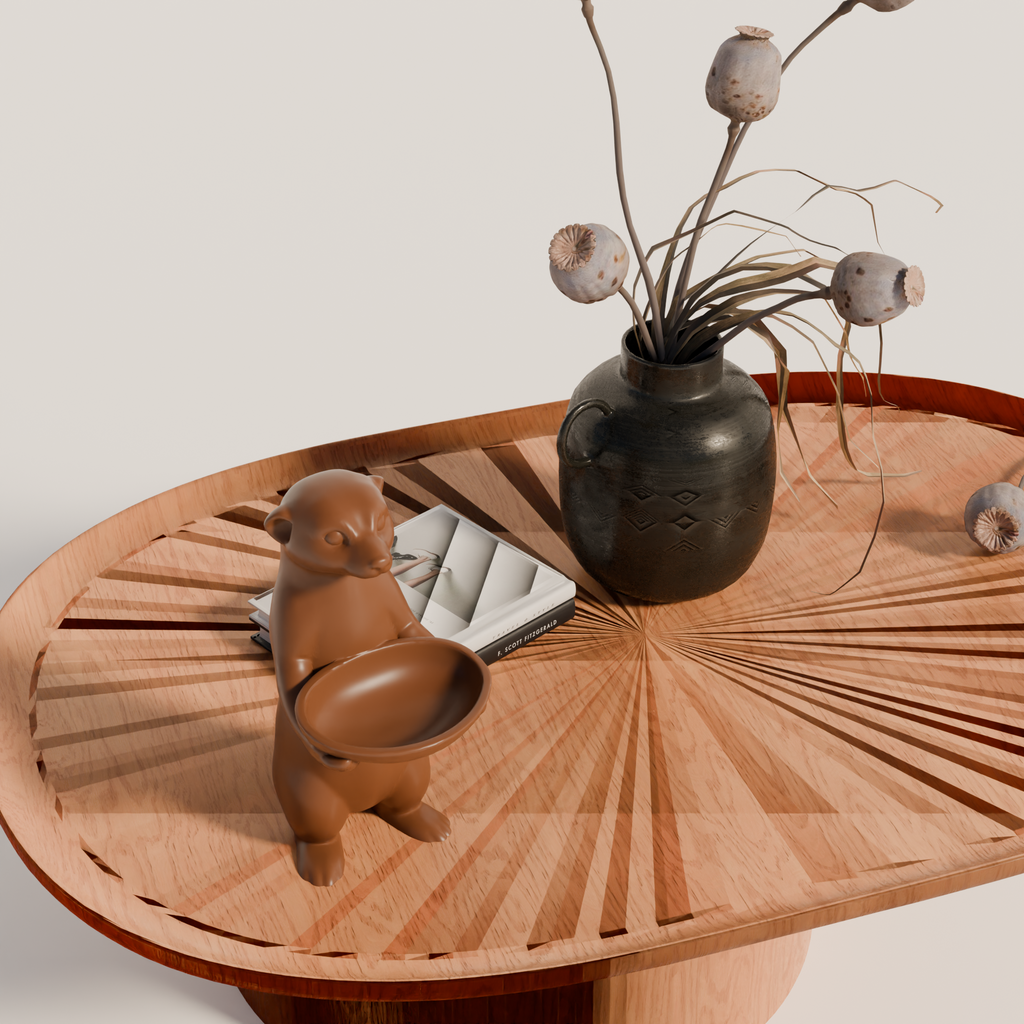 Fiastra Meerkat Key Holder - Brown - meerkat bruin sfeerbeeld tafel 2