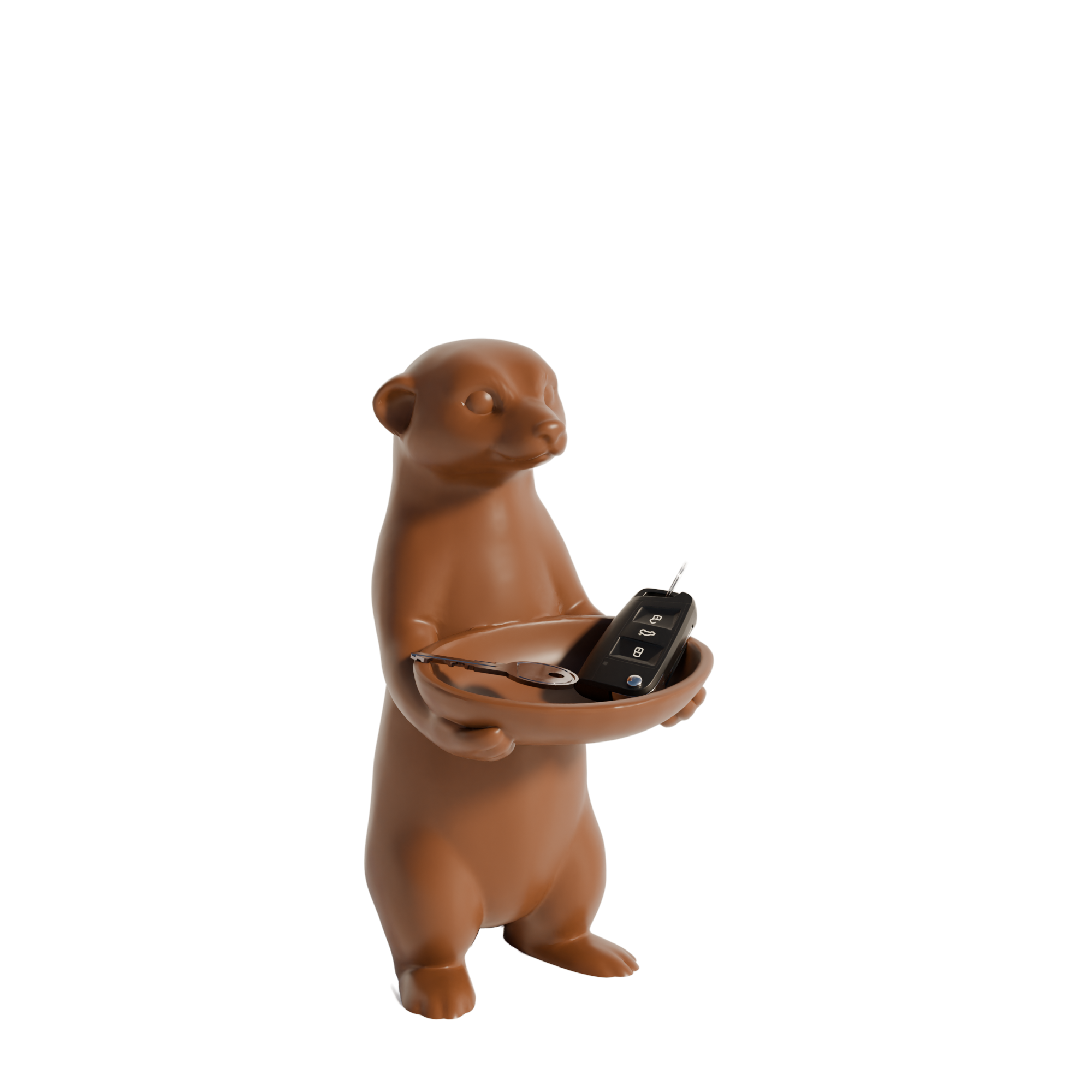 Fiastra Meerkat Key Holder - Brown - meerkat bruin studio 3