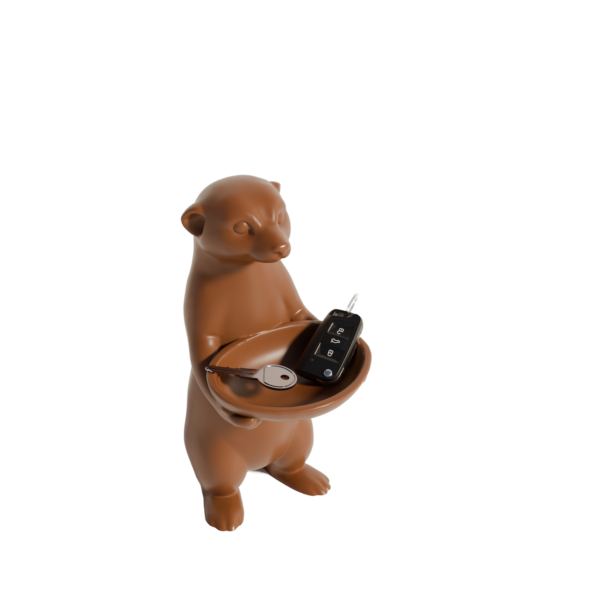 Fiastra Meerkat Key Holder - Brown - meerkat bruin studio 4