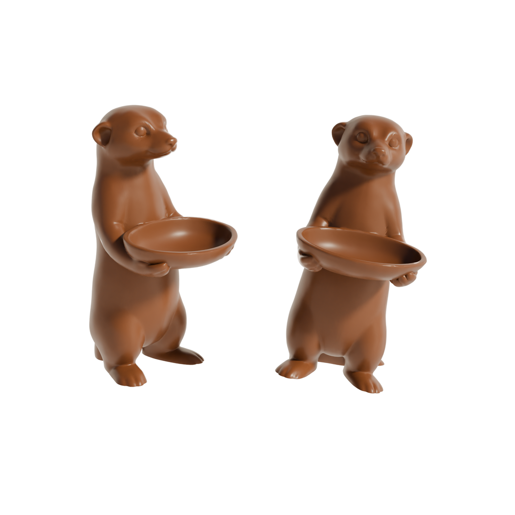 Fiastra Meerkat Key Holder - Brown - meerkat bruin twee aanzichten 1