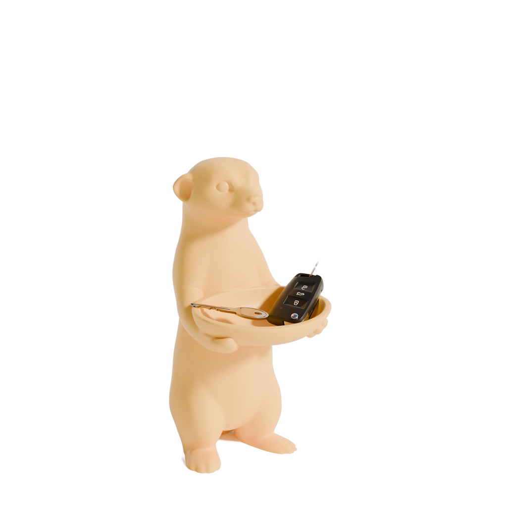 Fiastra Meerkat Key Holder - Yellow - meerkat geel studio 3