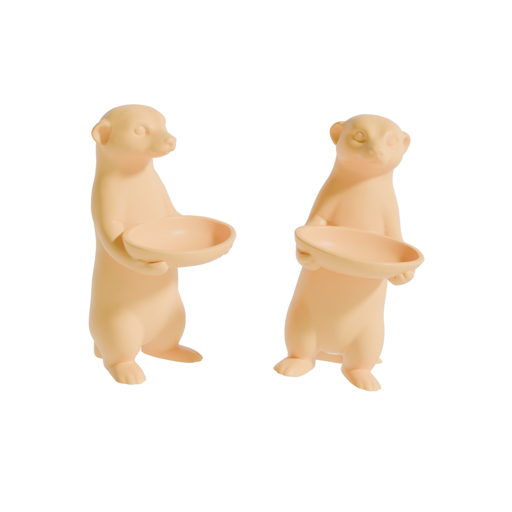 Fiastra Meerkat Key Holder - Yellow - meerkat geel twee aanzichten 1