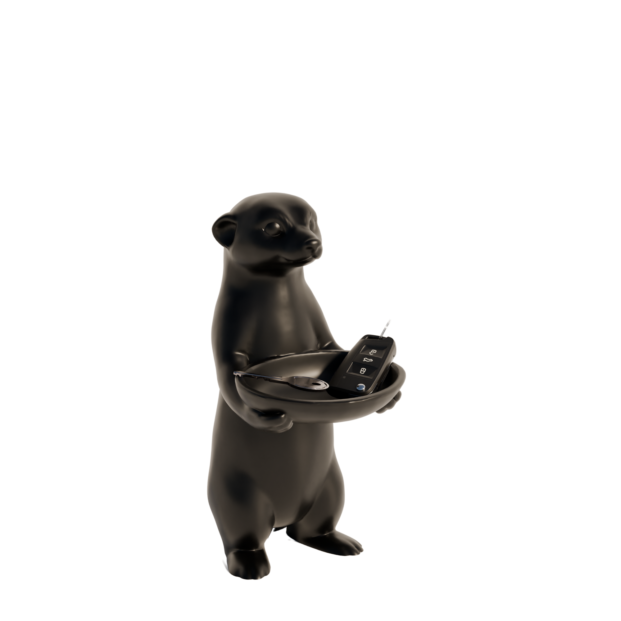 Fiastra Meerkat Key Holder - Black - meerkat zwart studio 3