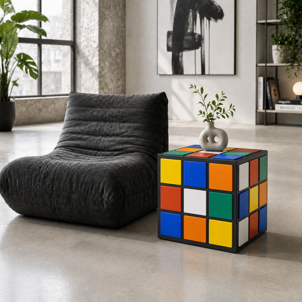 Retro Cube Coffee Table – multicolor lifestyle modern loft
