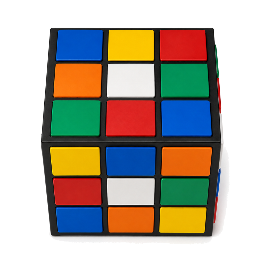 Retro Cube Coffee Table – multicolor top view
