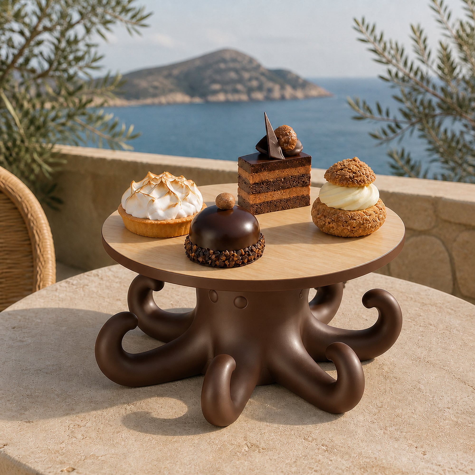 Octopus Cake Stand - Brown