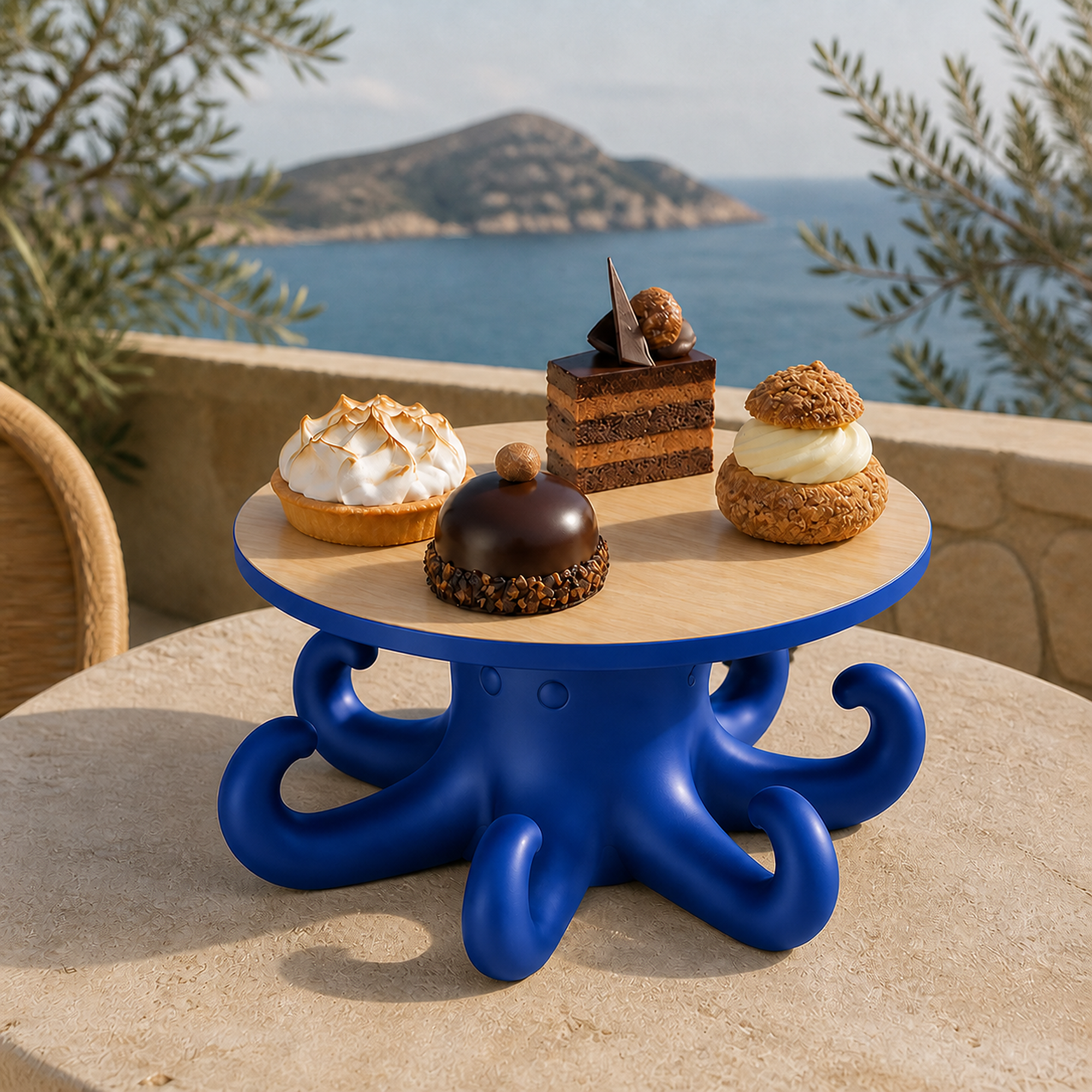 Octopus Cake Stand - Royal Blue