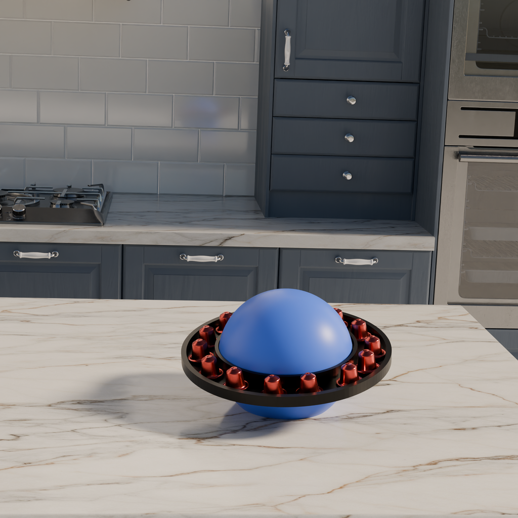 Fiastra Orbit Nespresso Capsule Holder - Blue - orbit blauw sfeerbeeld keuken 2