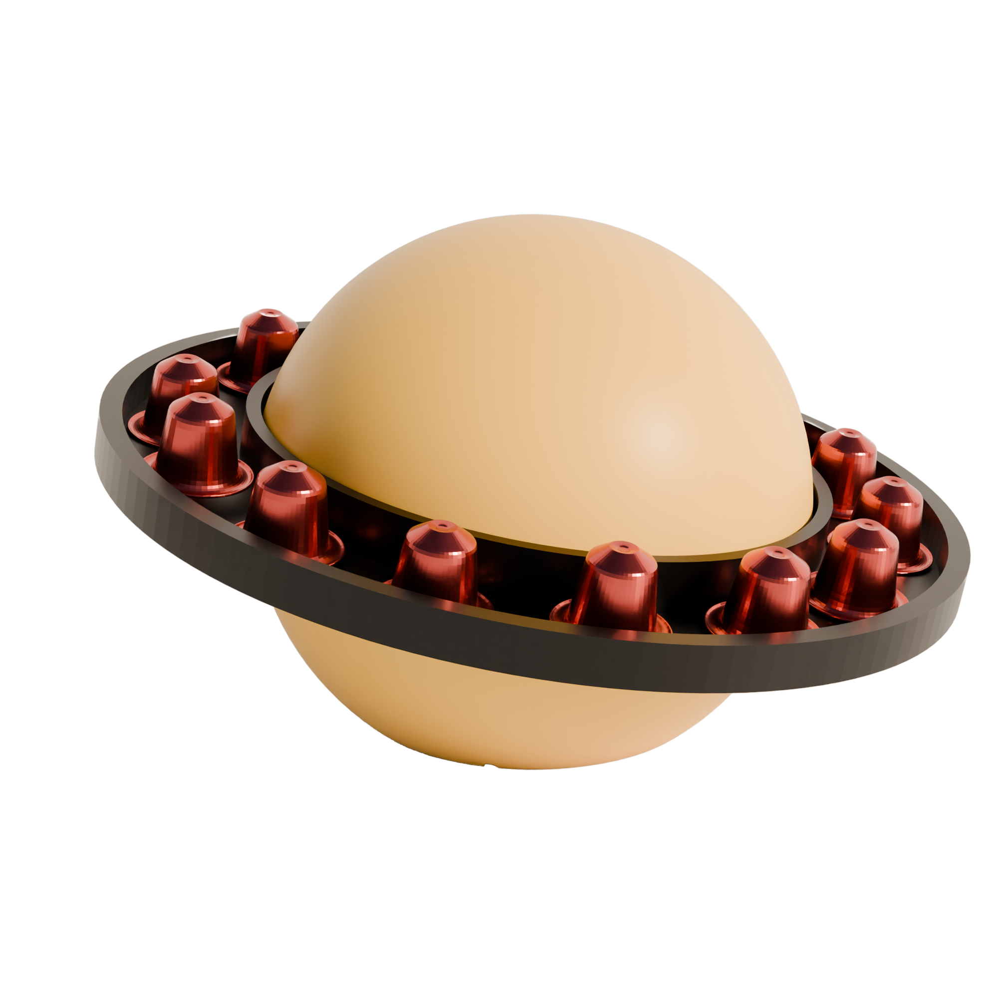 Fiastra Orbit Nespresso Capsule Holder - Yellow - orbit geel schuin vooraanzicht 1