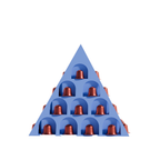 Fiastra Pyramid Nespresso Capsule Organizer - Blue - pyramid blauw gevuld frontaal 1