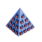 Fiastra Pyramid Nespresso Capsule Organizer - Blue - pyramid blauw gevuld schuin vooraanzicht 1