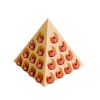 Fiastra Pyramid Nespresso Capsule Organizer - Yellow - pyramid geel gevuld schuin vooraanzicht 1