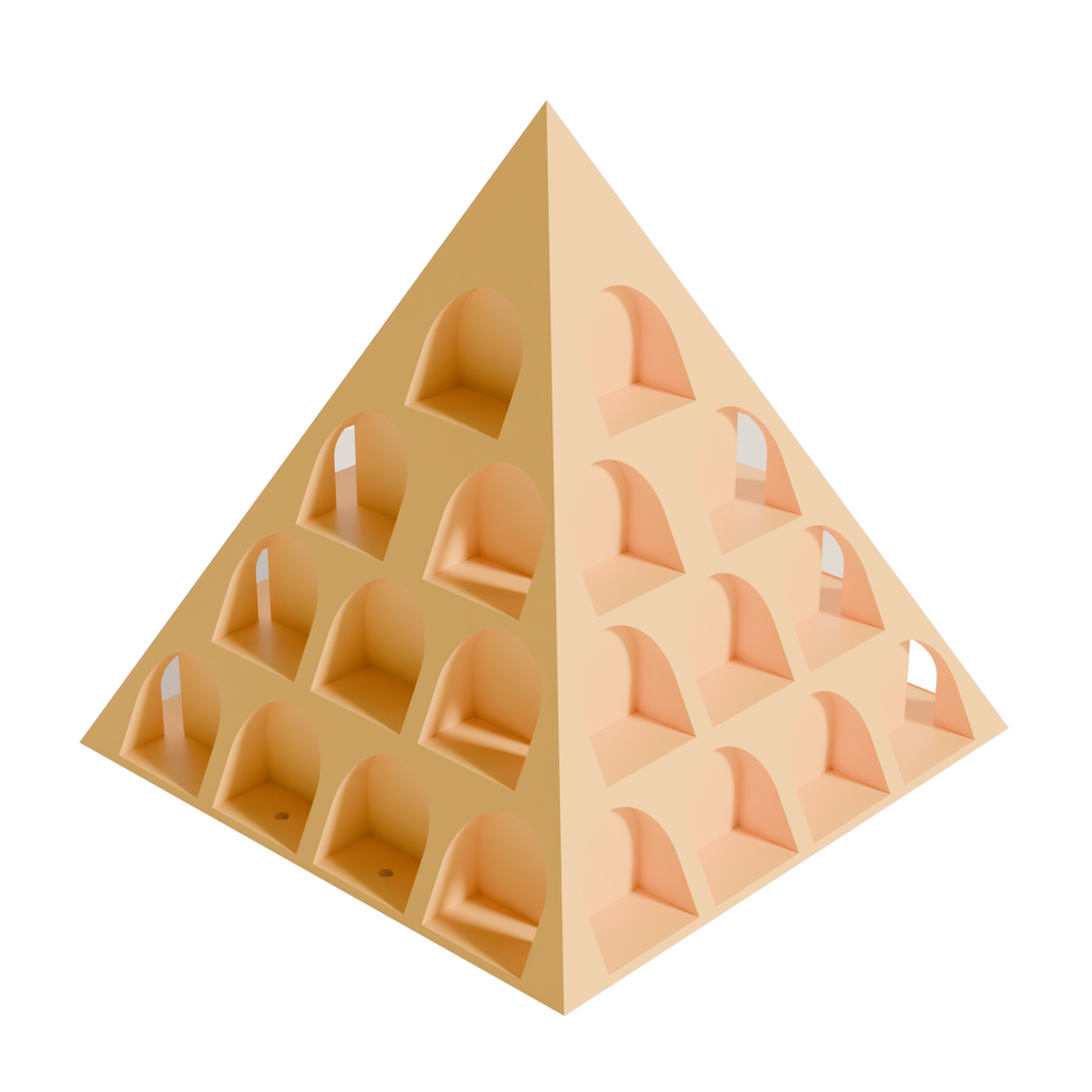 Fiastra Pyramid Nespresso Capsule Organizer - Yellow - pyramid geel leeg schuin vooraanzicht 1