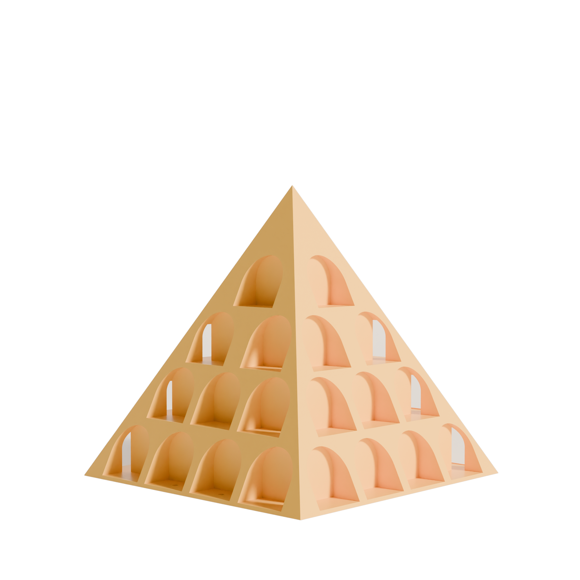 Fiastra Pyramid Nespresso Capsule Organizer - Yellow - pyramid geel leeg vooraanzicht 1
