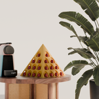 Fiastra Pyramid Nespresso Capsule Organizer - Yellow - pyramid geel sfeerbeeld interieur 1