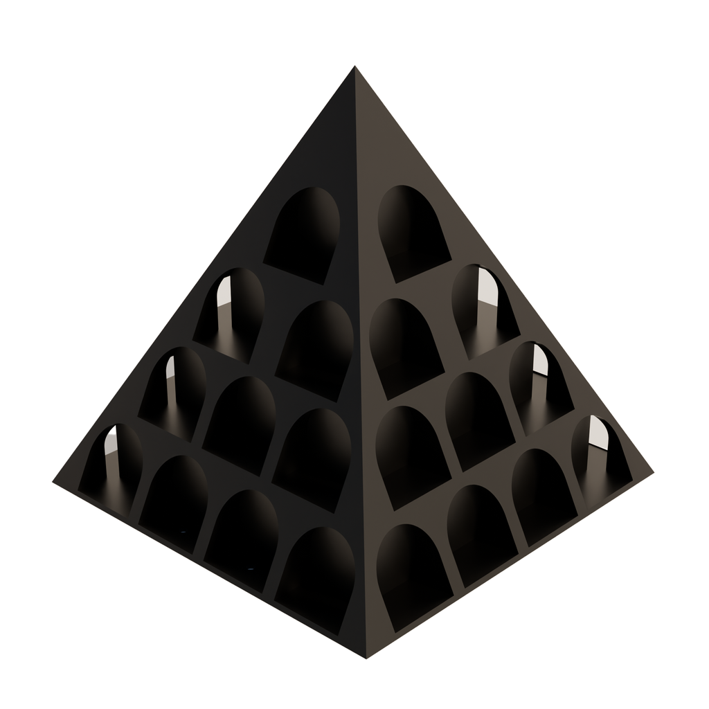 Fiastra Pyramid Nespresso Capsule Organizer - Black - pyramid zwart leeg schuin vooraanzicht 1