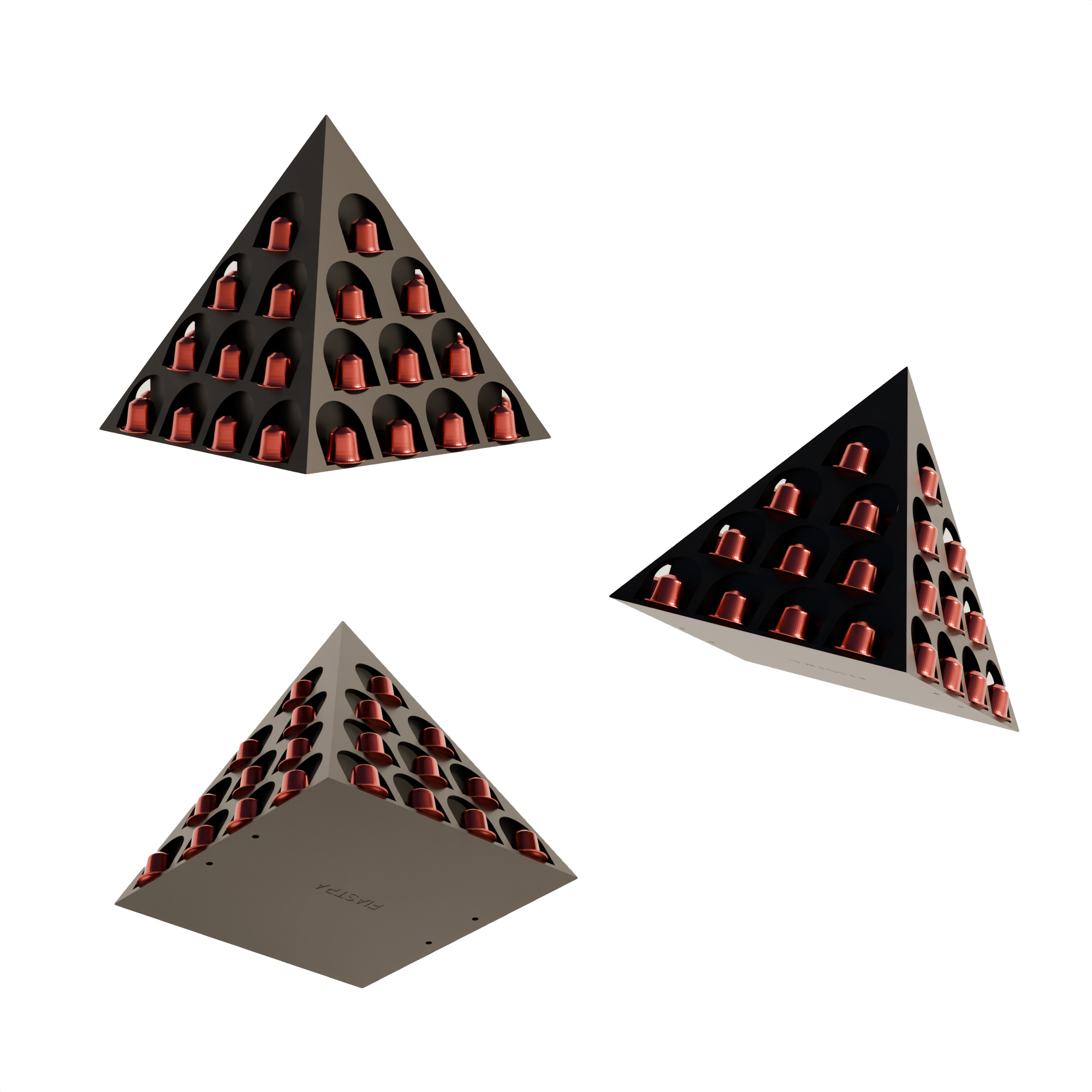 Fiastra Pyramid Nespresso Capsule Organizer - Black - pyramid zwart meerdere aanzichten 1