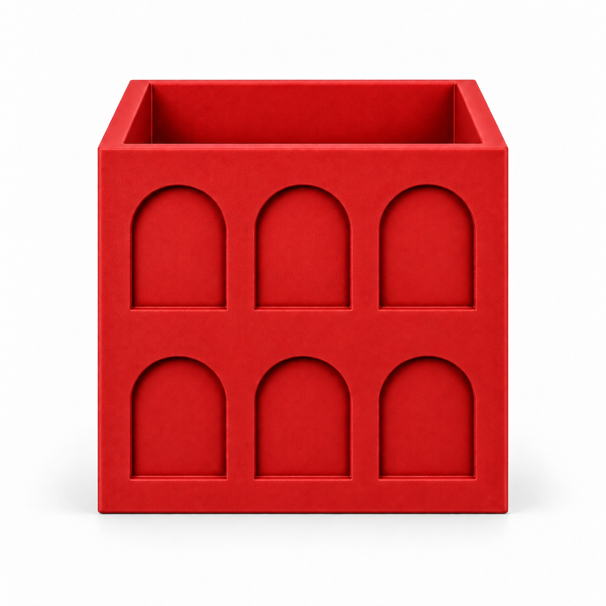 Square Colosseum Fruit Bowl – red front empty square colosseum fruit bowl