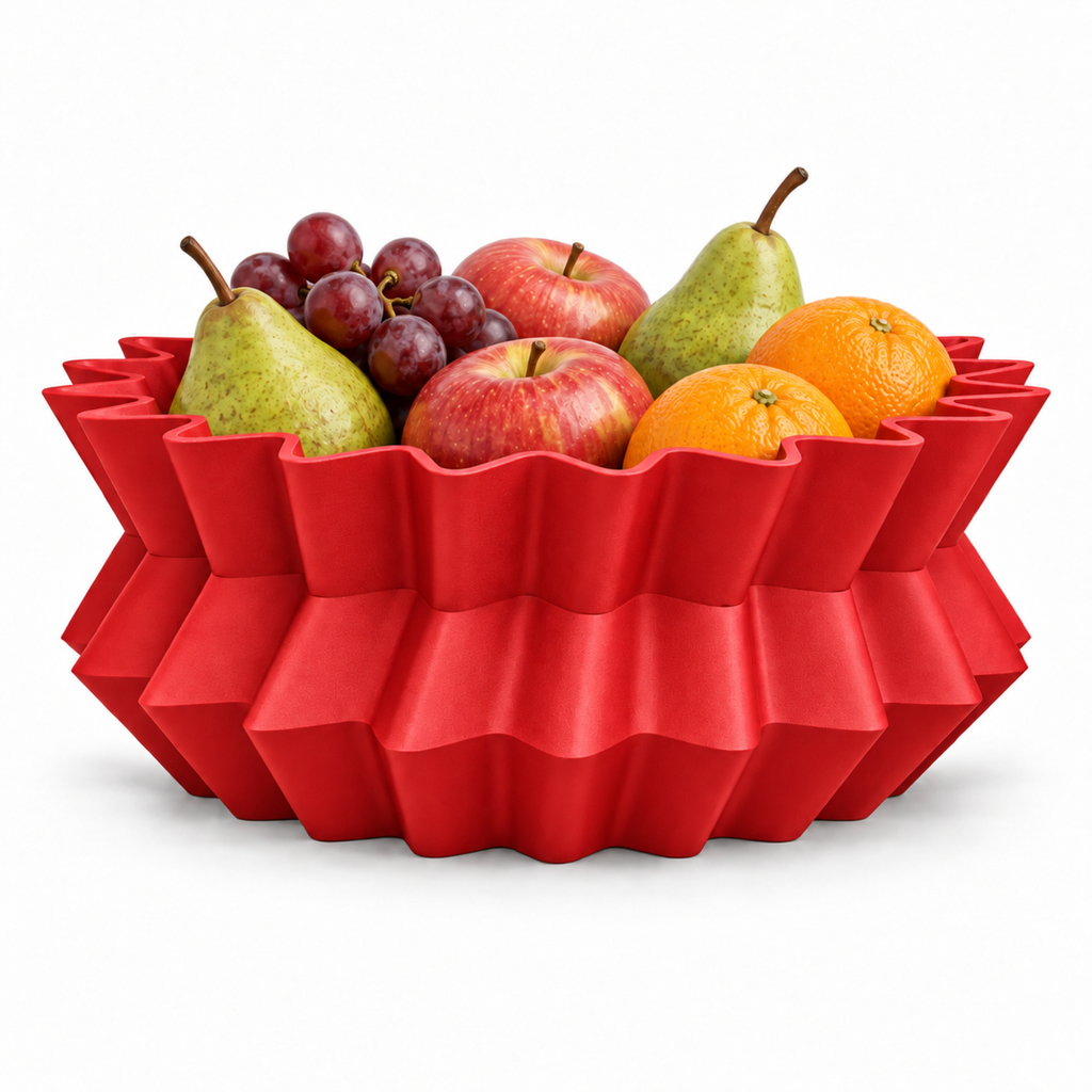 Amandera Fruit Bowl – red front with fruit amandera fruit bowl