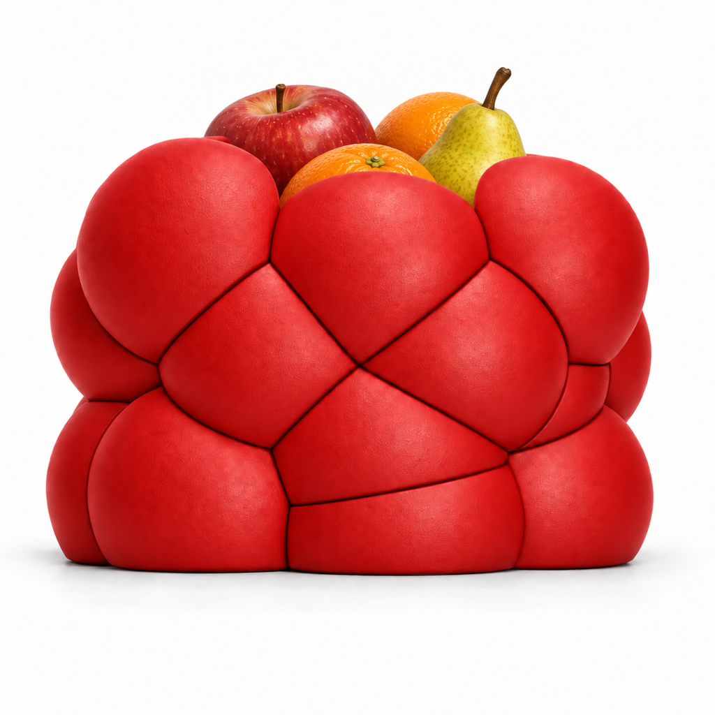 Bollare Fruit Bowl – red front with fruit bollare fruit bowl