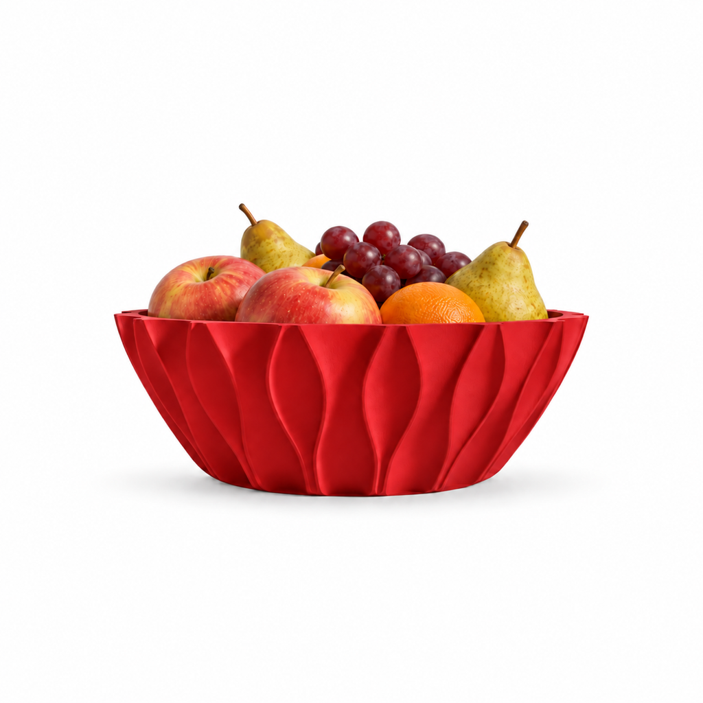 Bolognola fruit bowl white – Red front with fruit