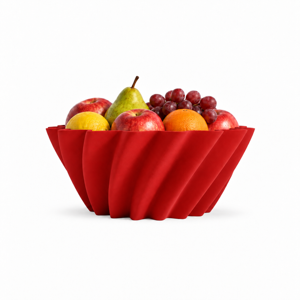 Montecosaro Fruit Bowl – Red front with fruit