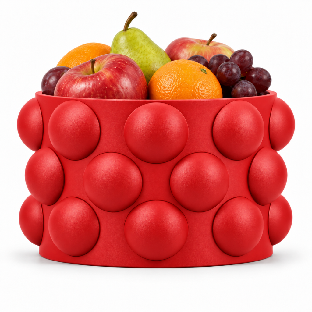 Numarelle Fruit Bowl – red front with fruit numarelle fruit bowl