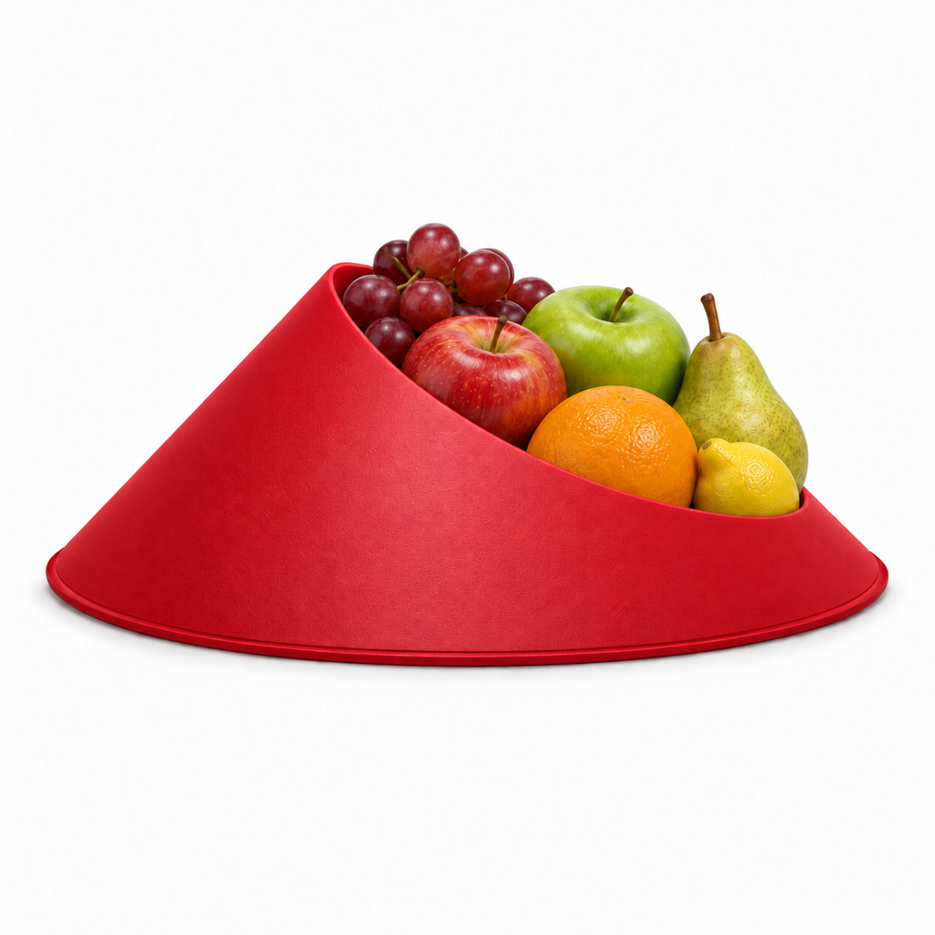 Vulcano Fruit Bowl – red front with fruit vulcano fruit bowl