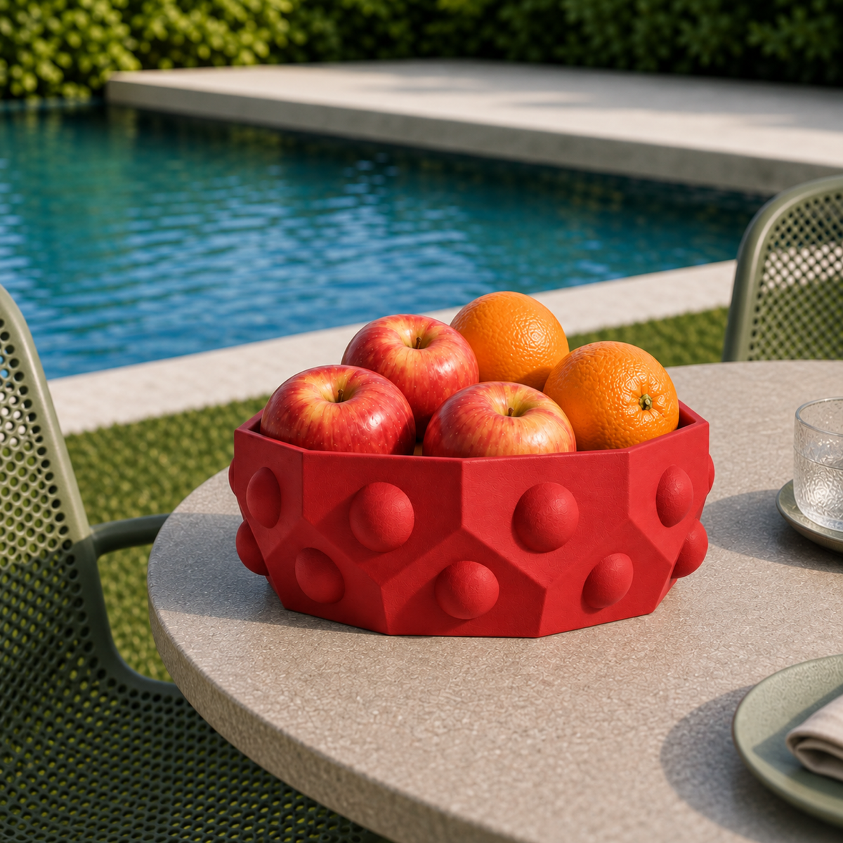 Numana Fruit Bowl – Red lifestyle 1