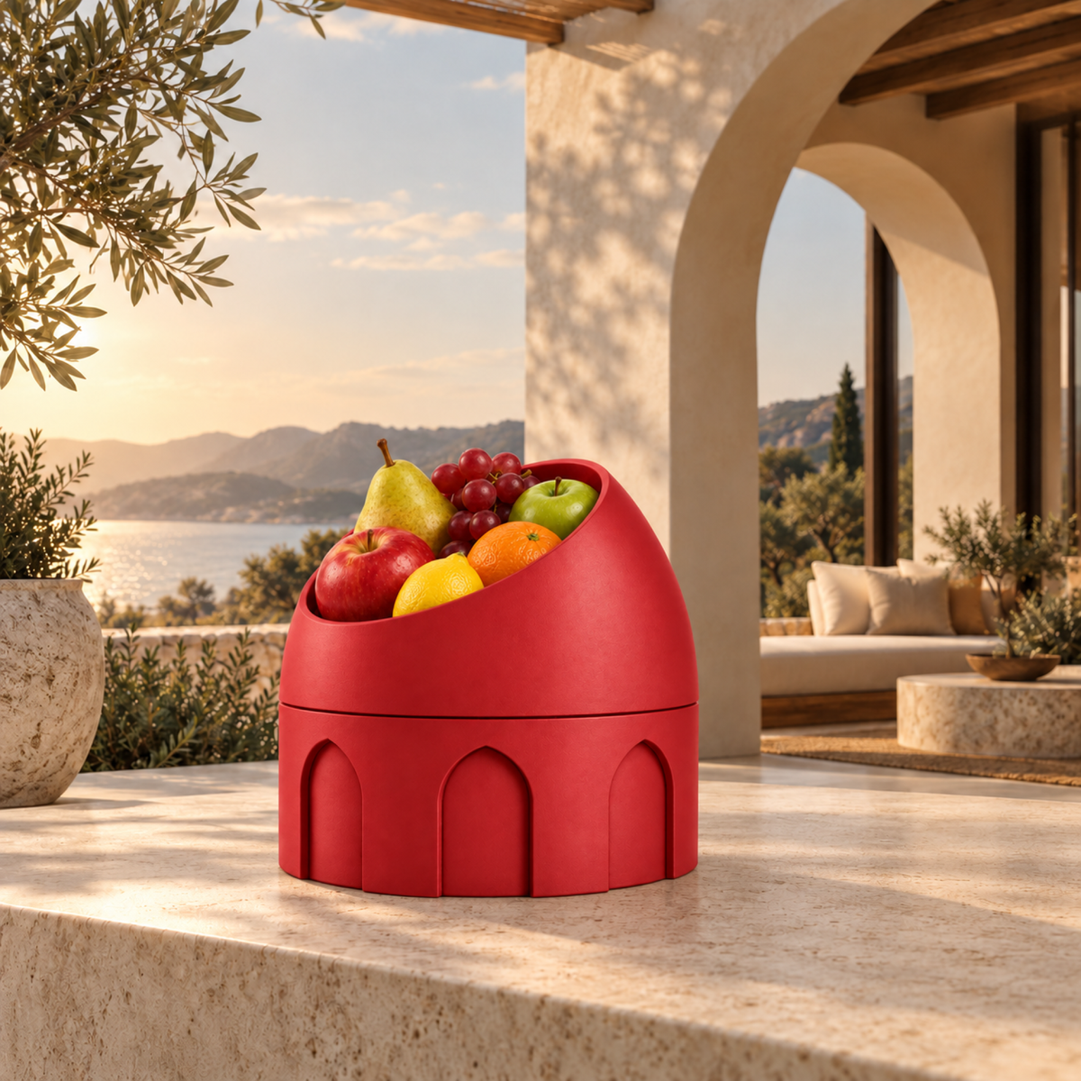 Cupola Fruit Bowl – red lifestyle mediterranean villa cupola fruit bowl