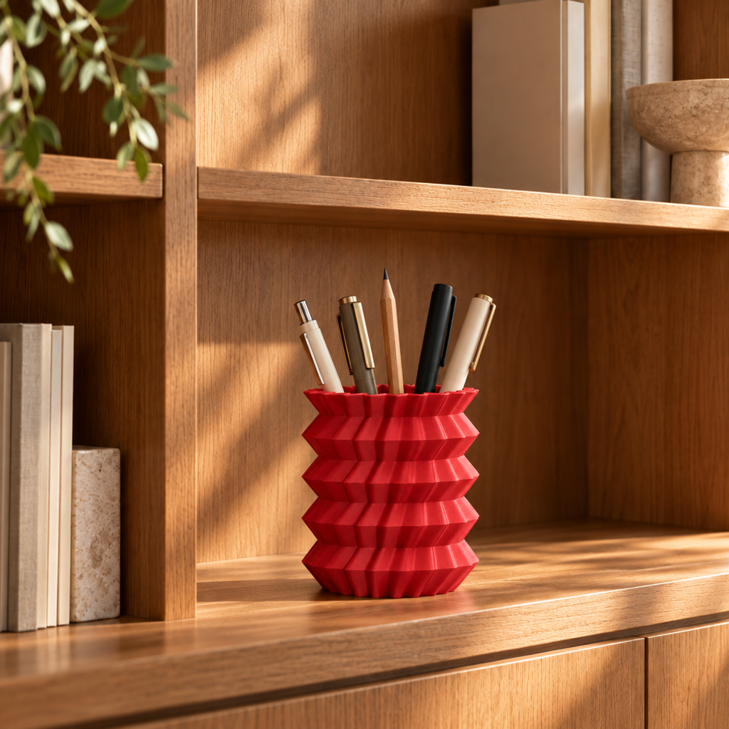 Amandera Pen Holder – red lifestyle modern shelf amandera pen holder