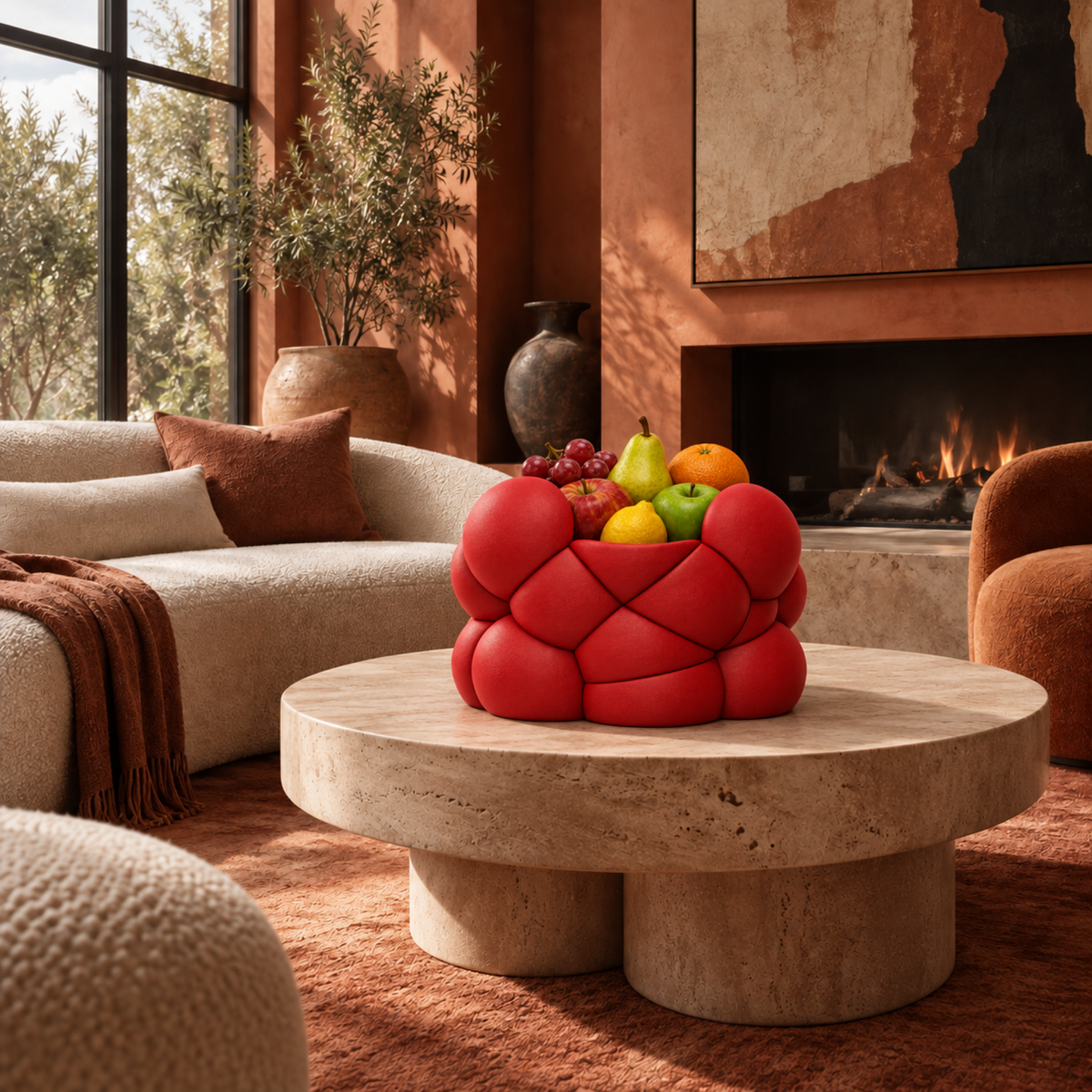 Bollare Fruit Bowl – red lifestyle red living room bollare fruit bowl