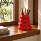 Conerelle Pen Holder – red lifestyle sunlit windowsill conerelle pen holder