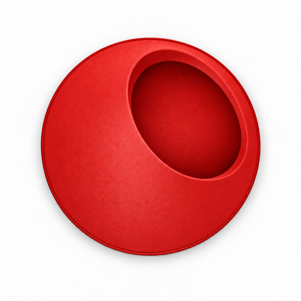 Vulcano Fruit Bowl – red top empty vulcano fruit bowl