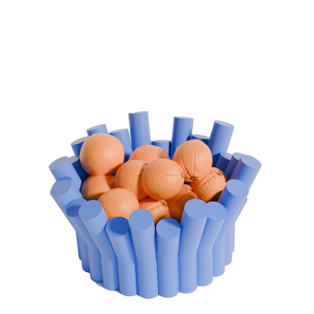 Fiastra Rivolo Fruit Bowl - Blue - rivolo fruitschaal blauw met fruit 2