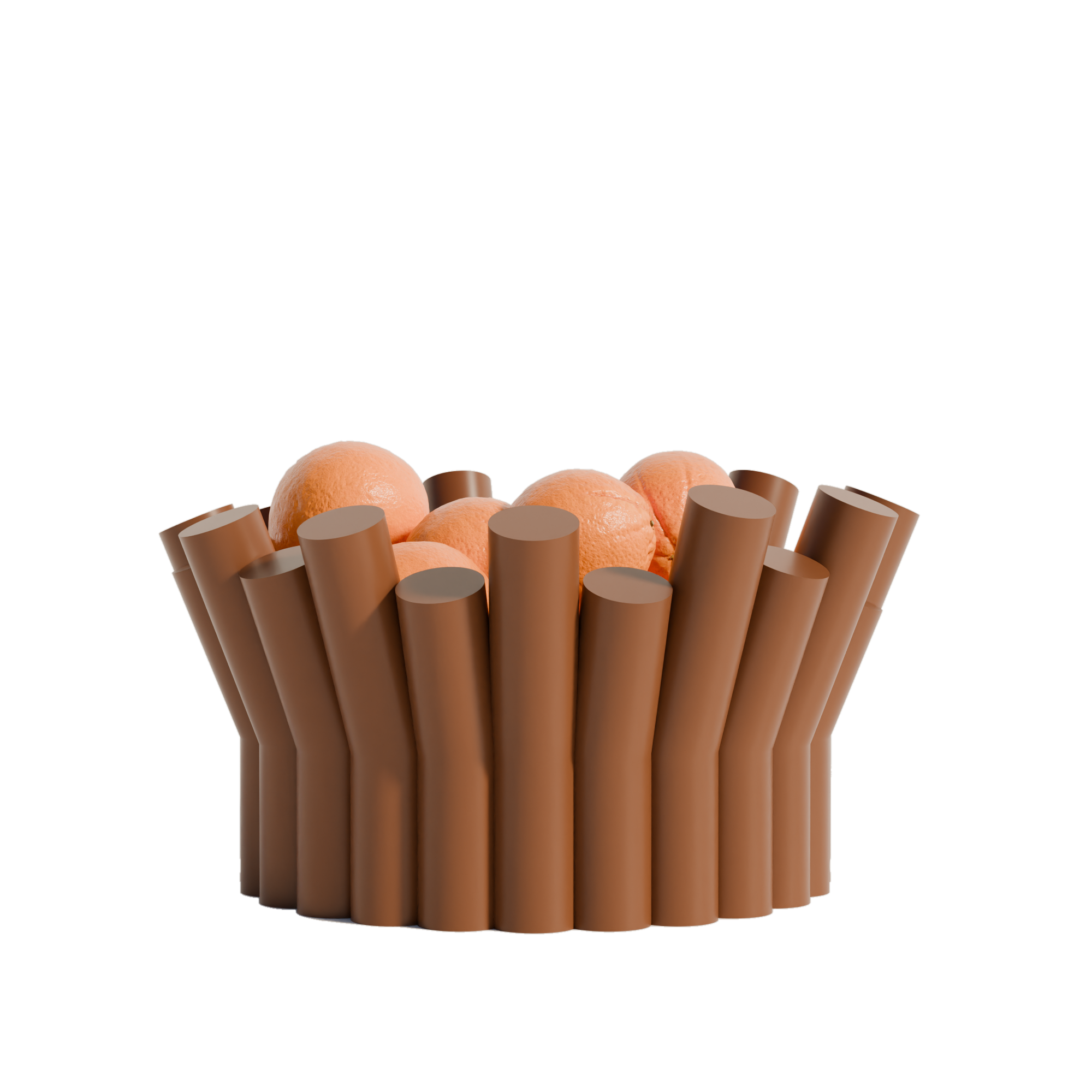 Fiastra Rivolo Fruit Bowl - Brown - rivolo fruitschaal bruin met fruit 1