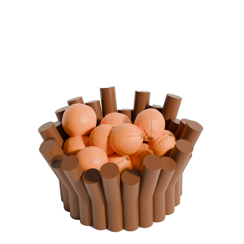 Fiastra Rivolo Fruit Bowl - Brown - rivolo fruitschaal bruin met fruit 2