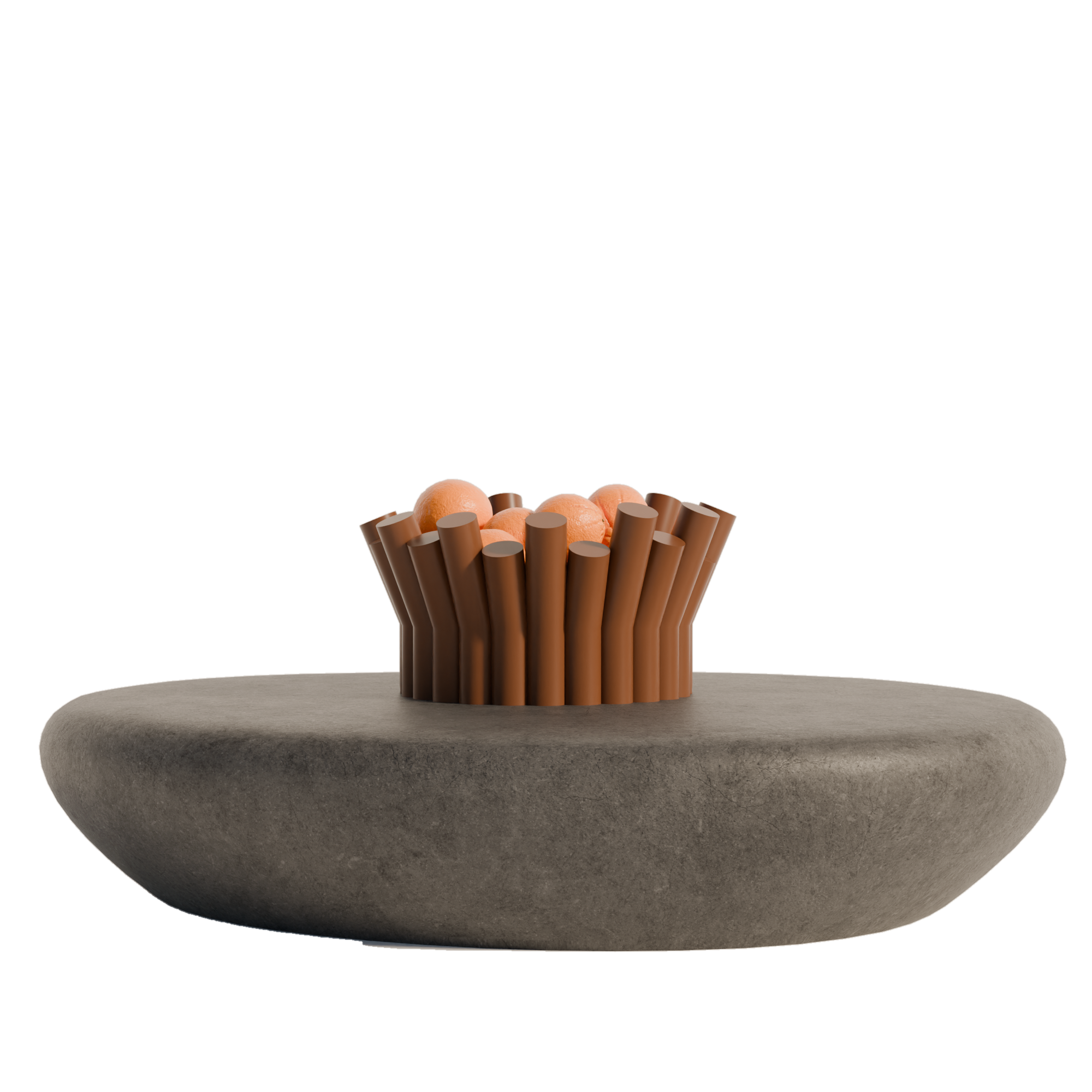 Fiastra Rivolo Fruit Bowl - Brown - rivolo fruitschaal bruin sfeerbeeld sokkel 1