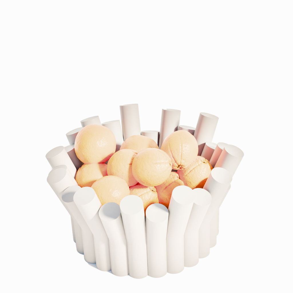 Fiastra Rivolo Fruit Bowl - White - rivolo fruitschaal wit met fruit 2