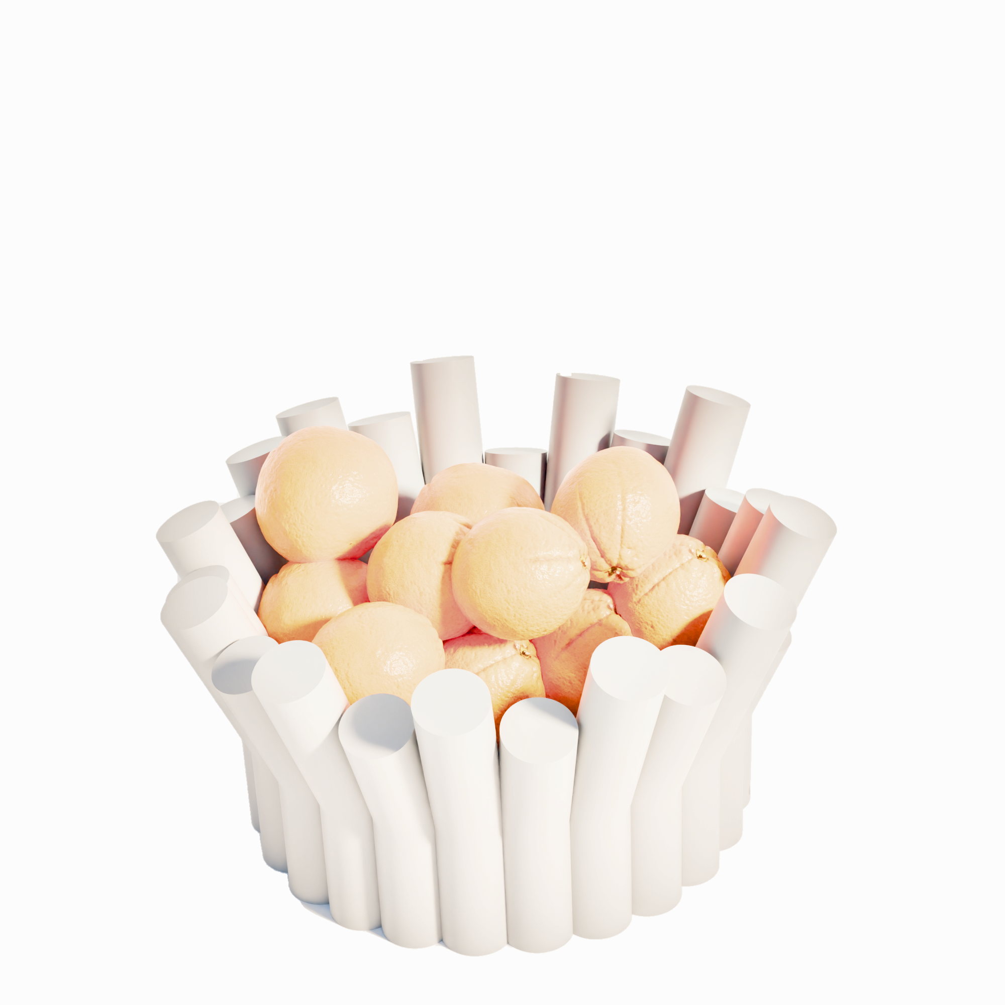 Fiastra Rivolo Fruit Bowl - White - rivolo fruitschaal wit met fruit 2