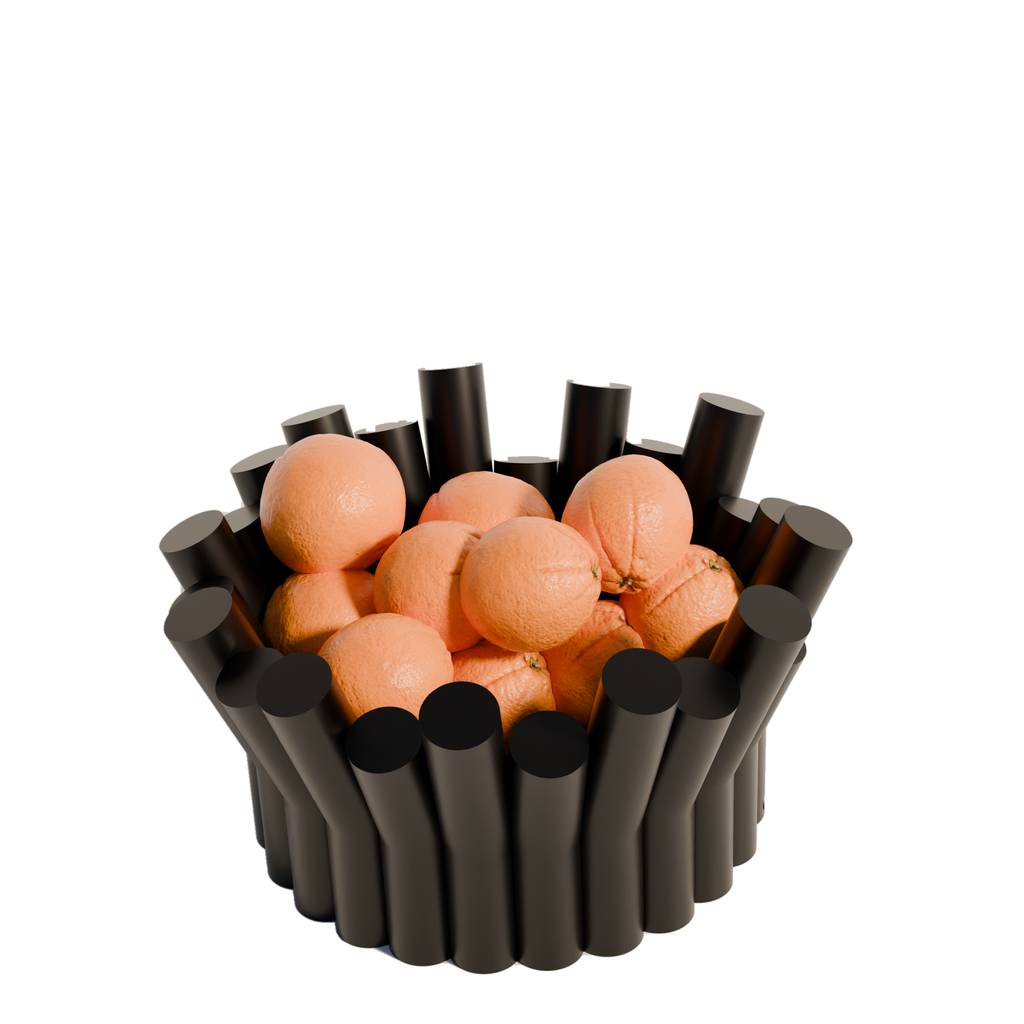 Fiastra Rivolo Fruit Bowl - Black - rivolo fruitschaal zwart met fruit 2