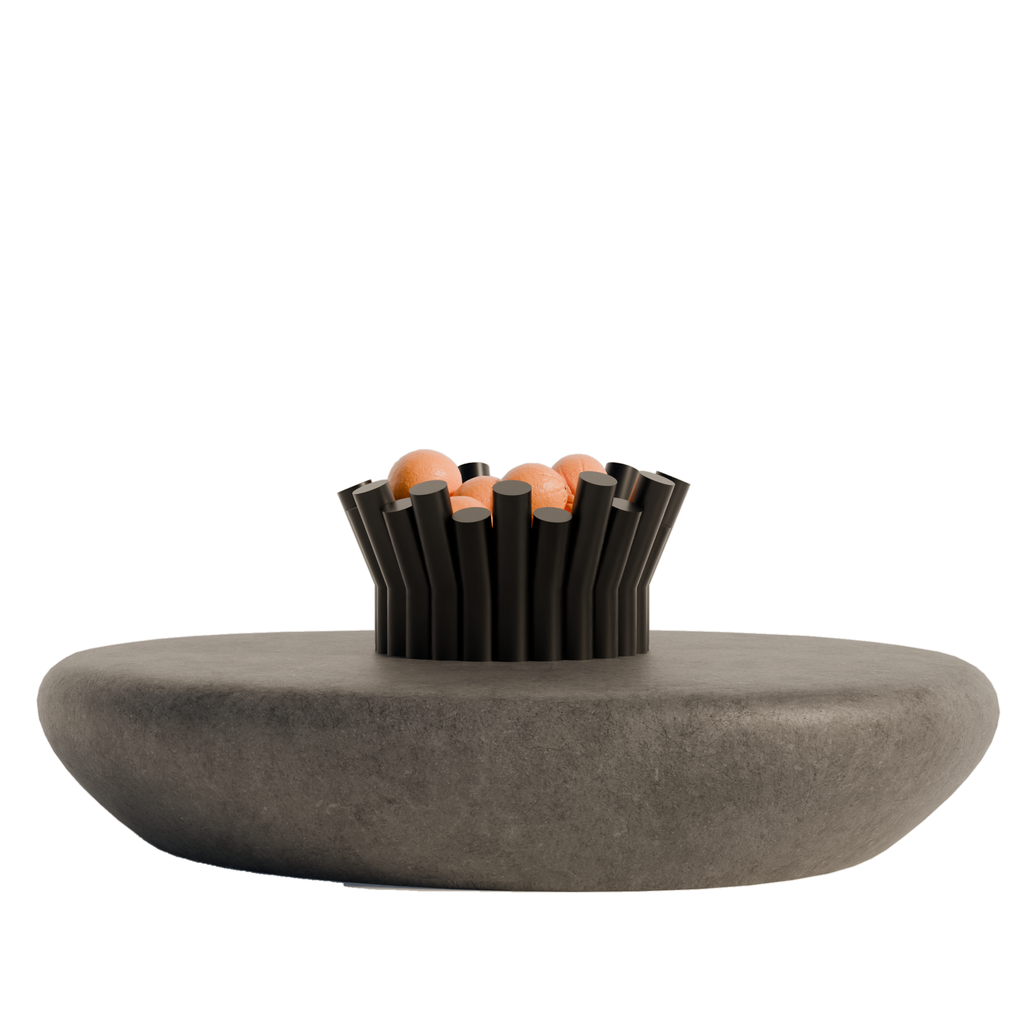 Fiastra Rivolo Fruit Bowl - Black - rivolo fruitschaal zwart sfeerbeeld sokkel 1
