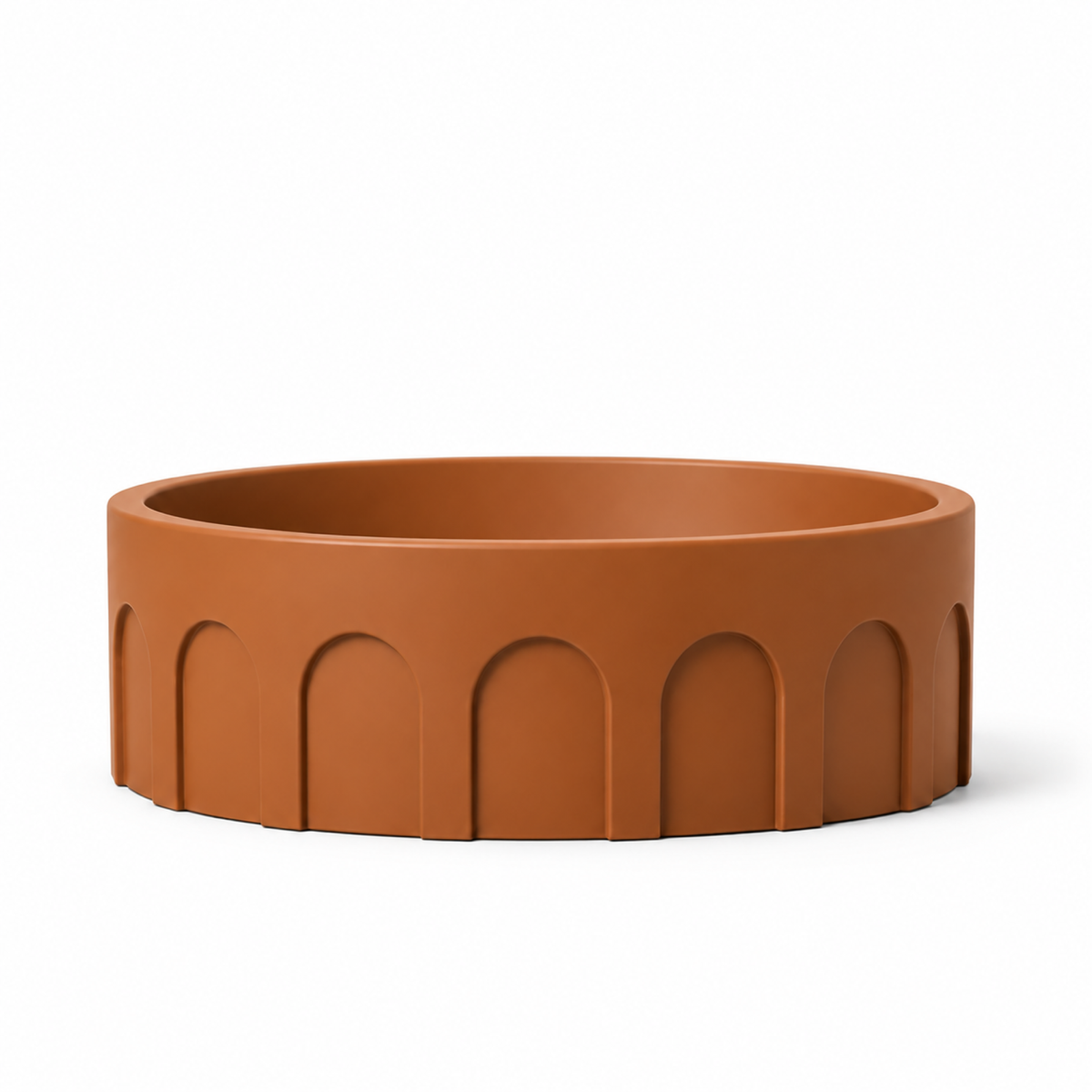Romano Fruit Bowl – Brown front view on pure white background
