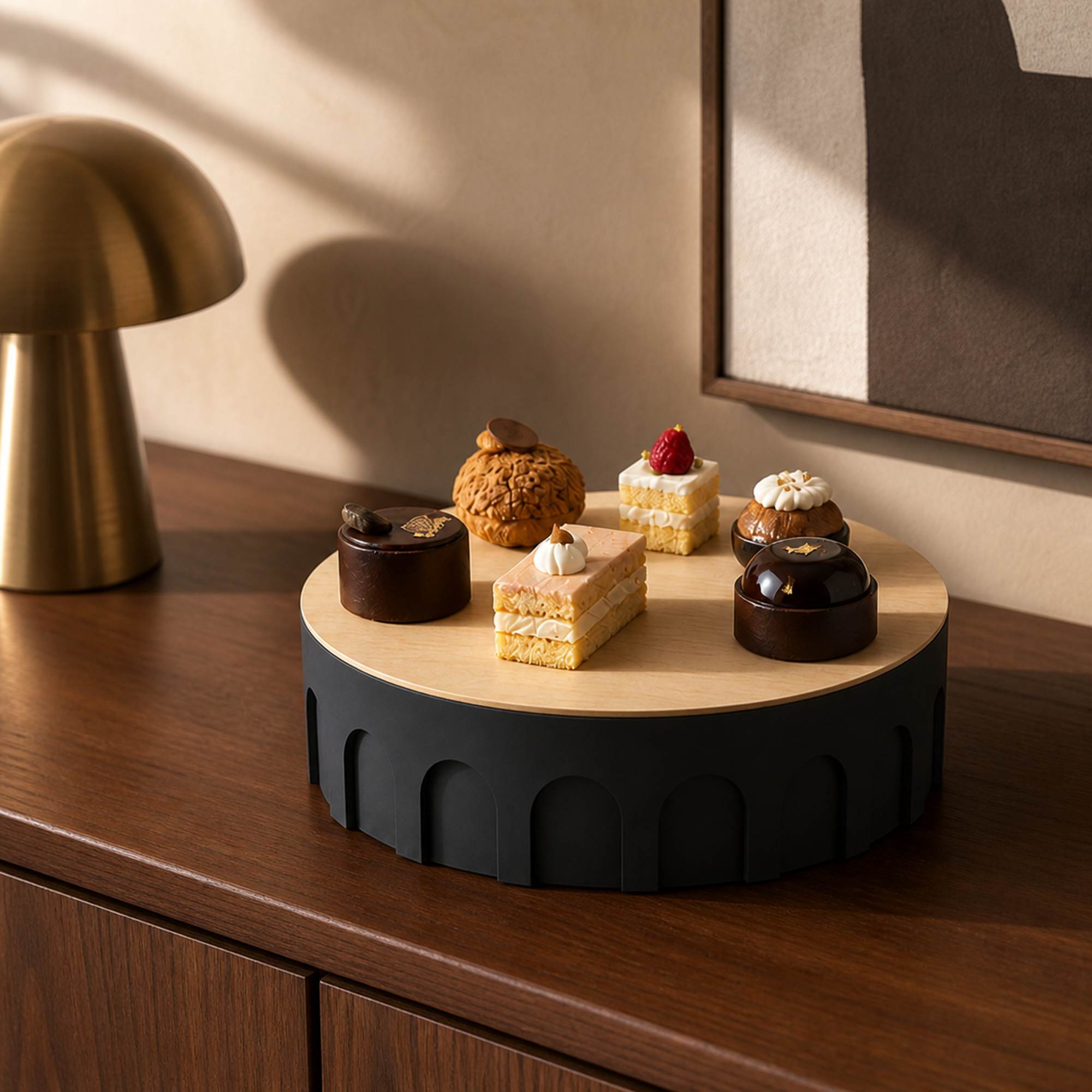 Romano Cake Stand - Black