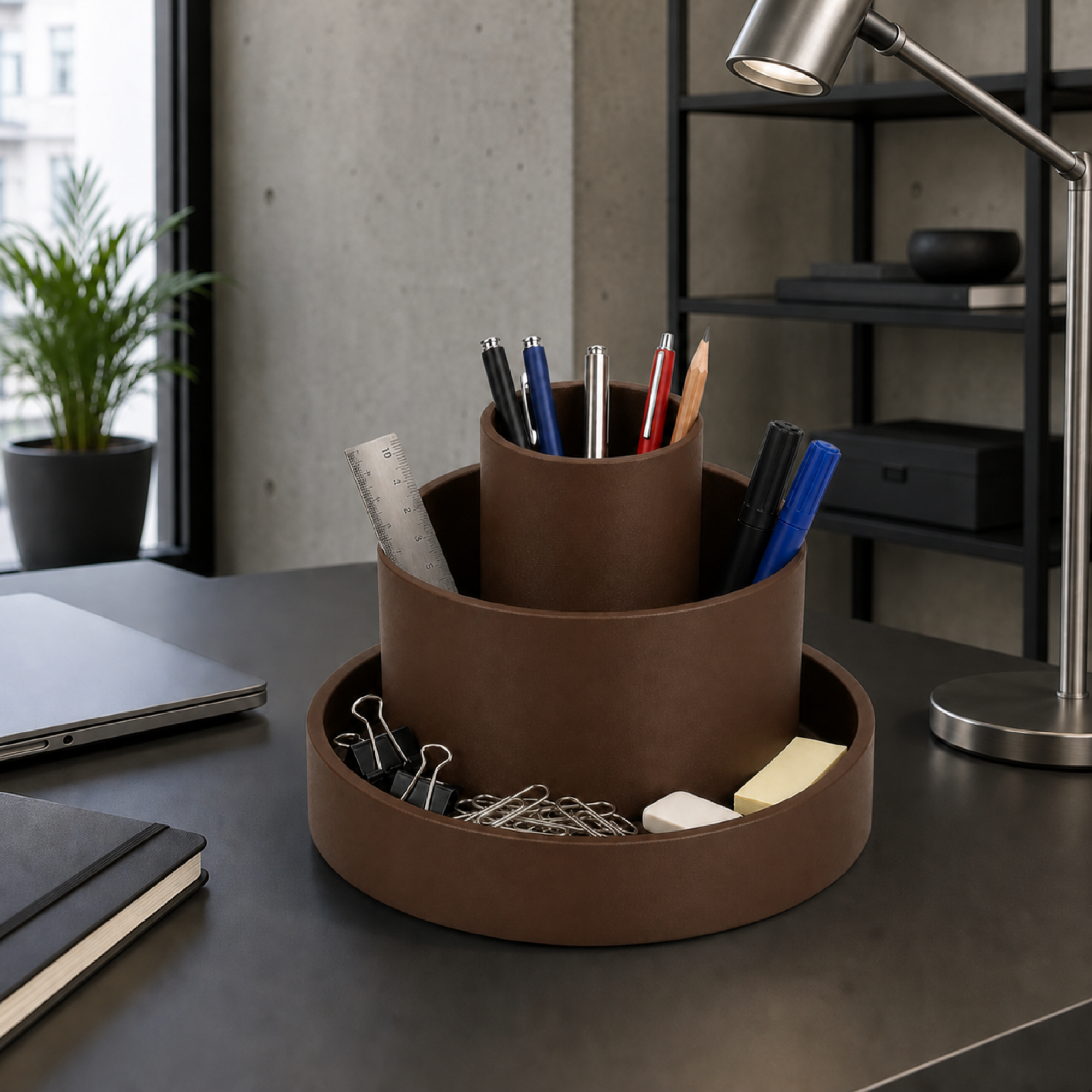 Rotondare Desk Organizer - Brown
