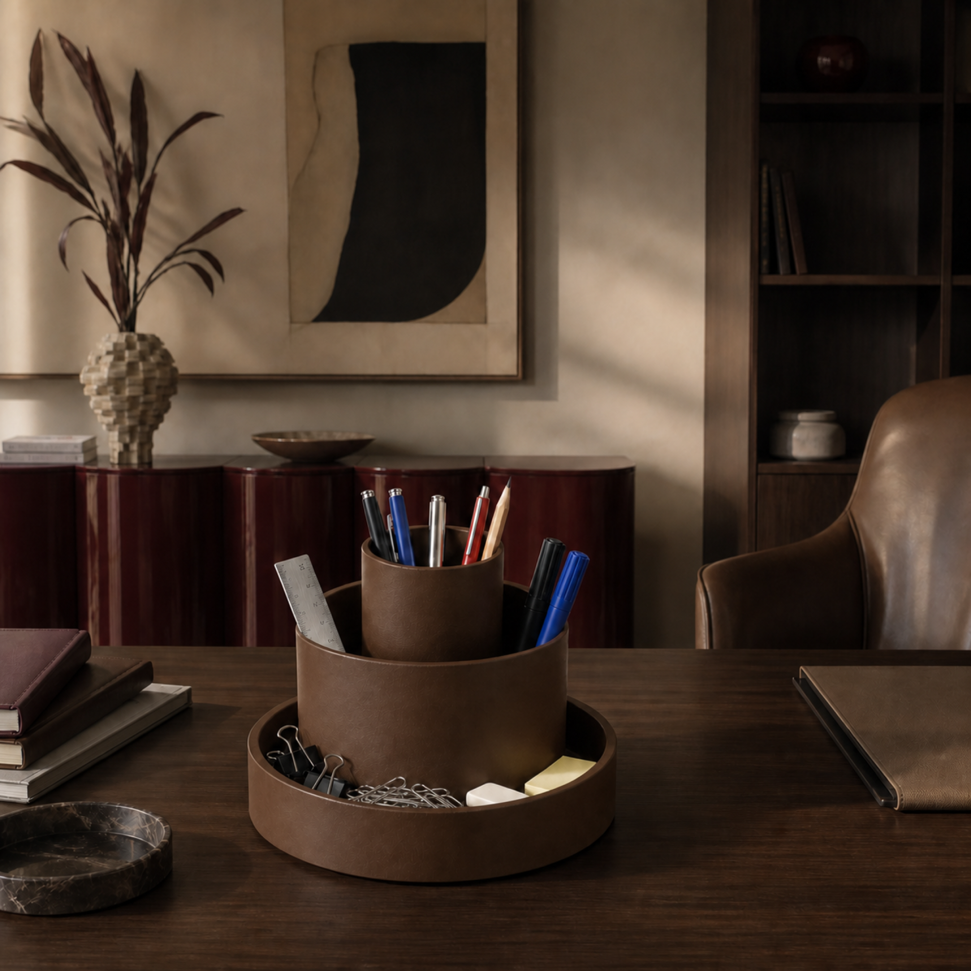 Rotondare Desk Organizer - Brown