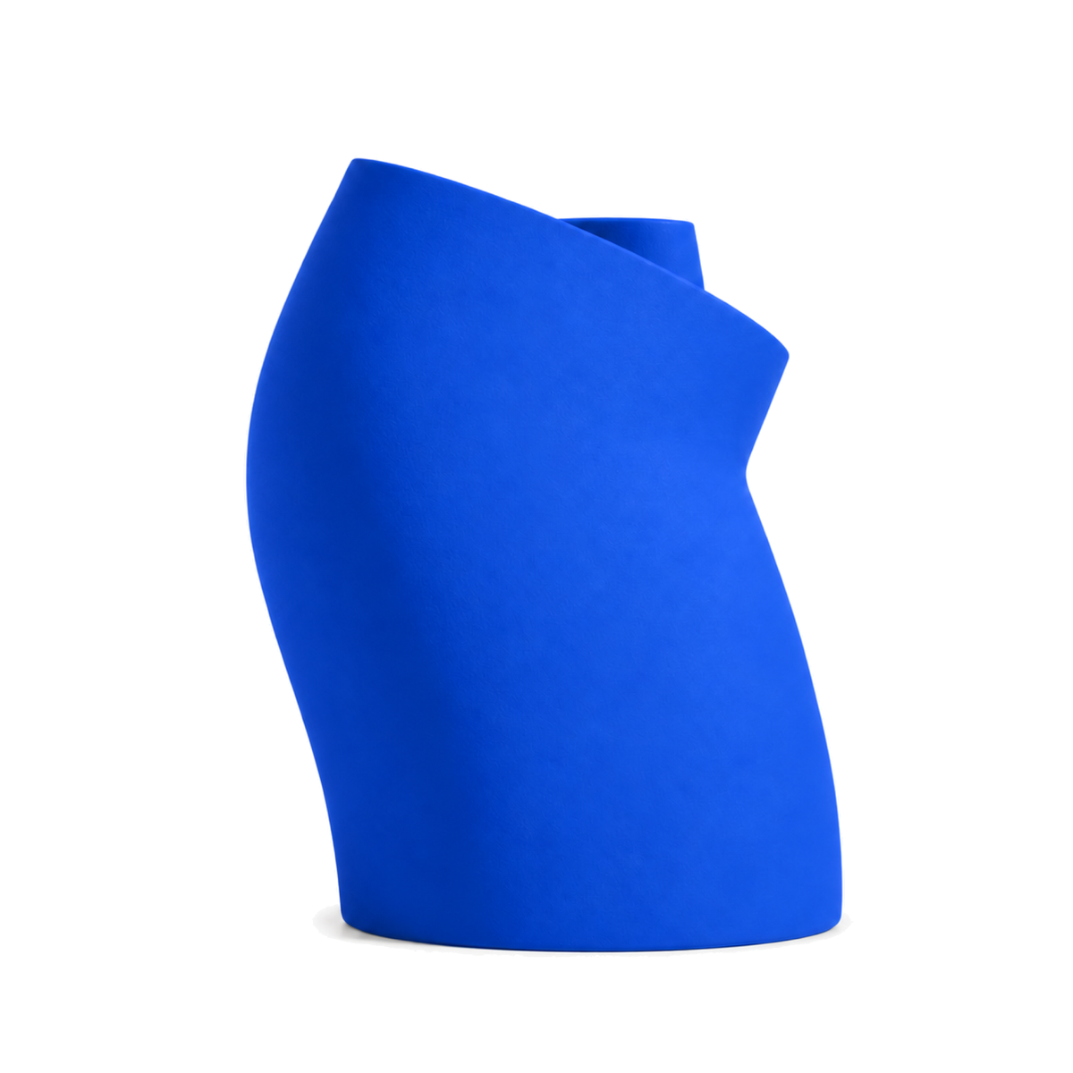 Curva Sculptural Vase – royal blue front view curva sculptural vase