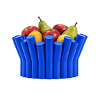 Fiastra Rivolo Fruit Bowl – royal blue front view with fruit fiastra rivolo fruit bowl