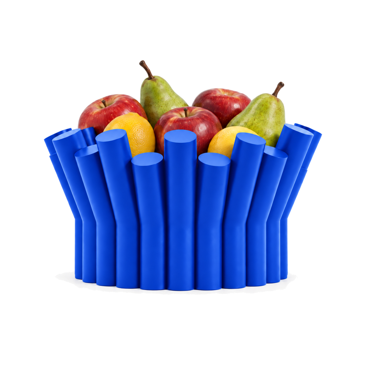 Fiastra Rivolo Fruit Bowl – royal blue front view with fruit fiastra rivolo fruit bowl