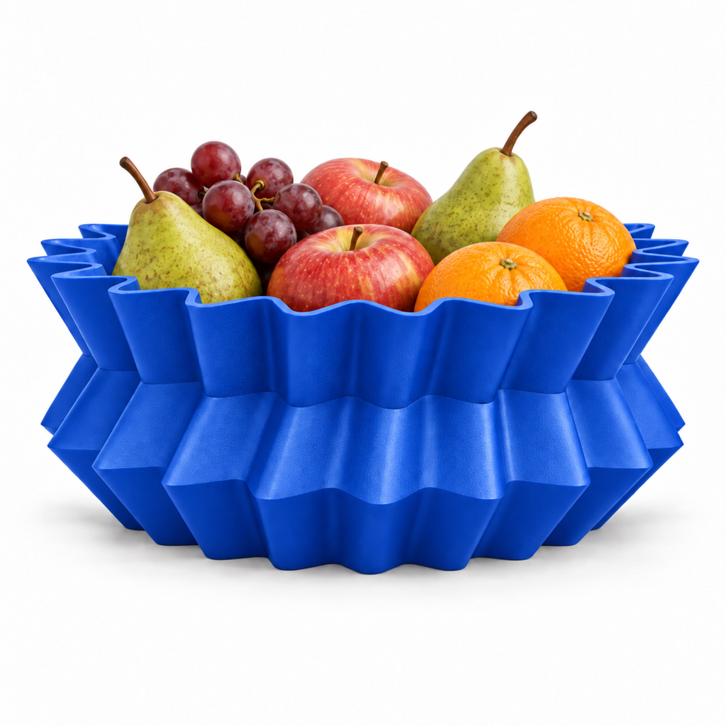 Amandera Fruit Bowl – royal blue front with fruit amandera fruit bowl